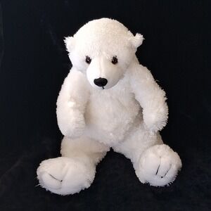 SeaWorld Polar Bear Plush Stuffed Animal White Shaggy Soft 10" Souvenir Sitting